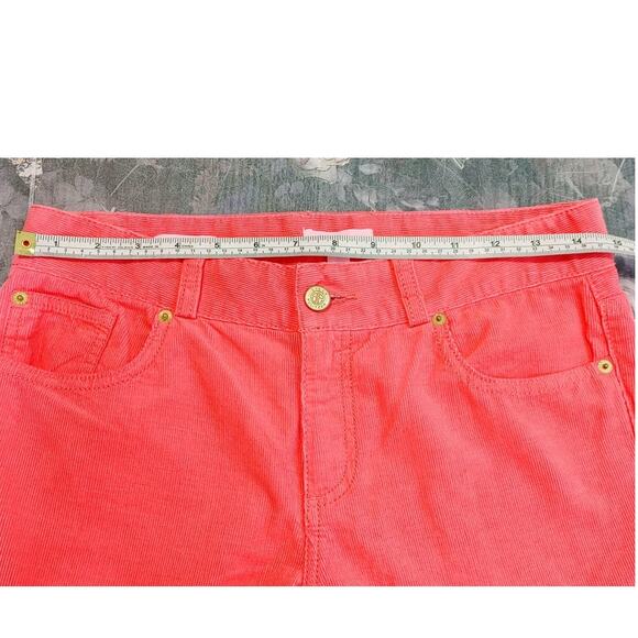 Lilly Pulitzer Corduroy Pants Main Line Fit Mid Rise Coral Pink Womens Size 4 - Picture 5 of 7